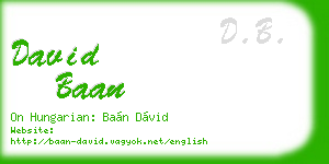 david baan business card